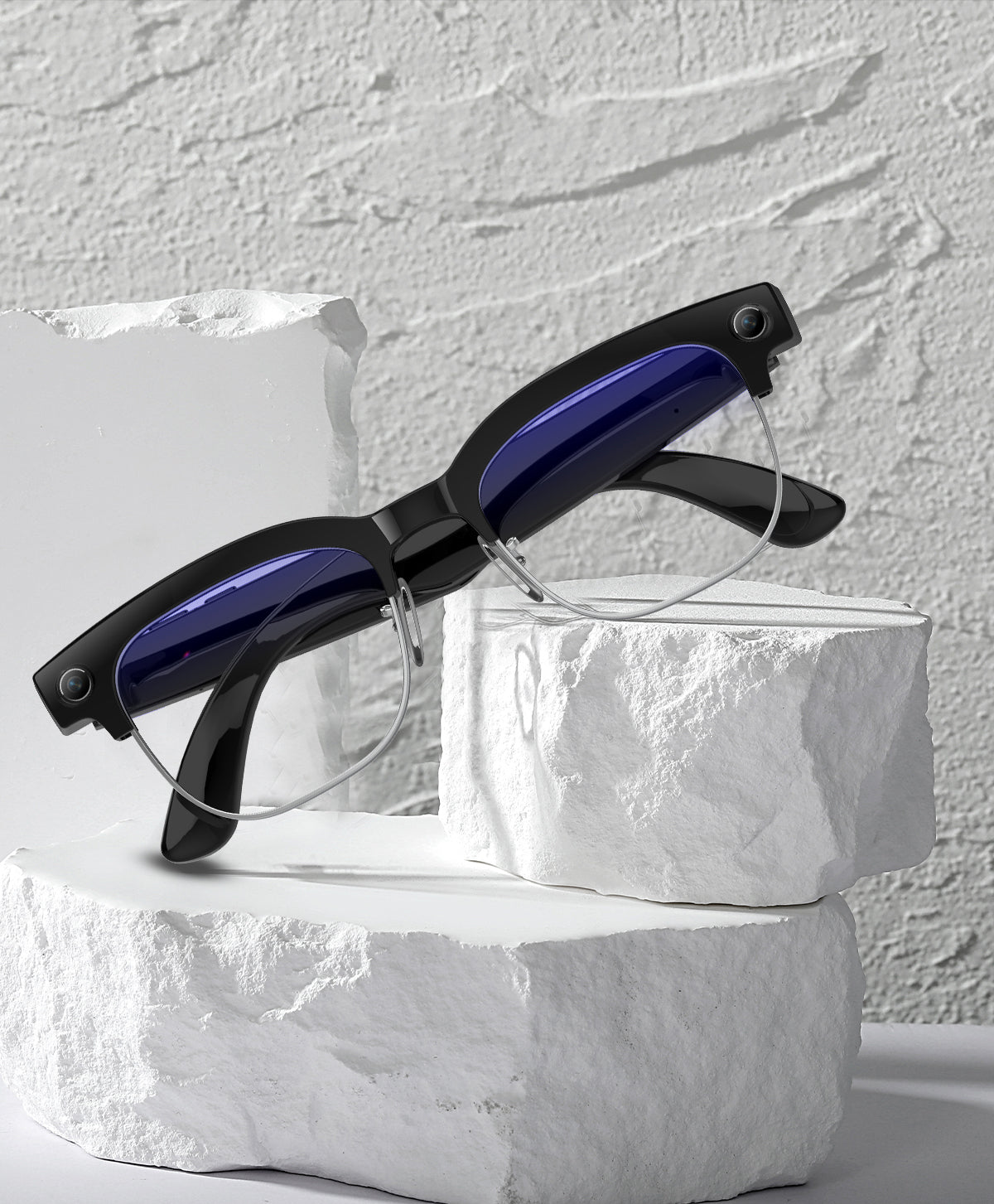 AI Smart Glasses, HD Photo & Video Recording, Bluetooth Headset for Calls & Music, Wireless Connected Eyeglasses