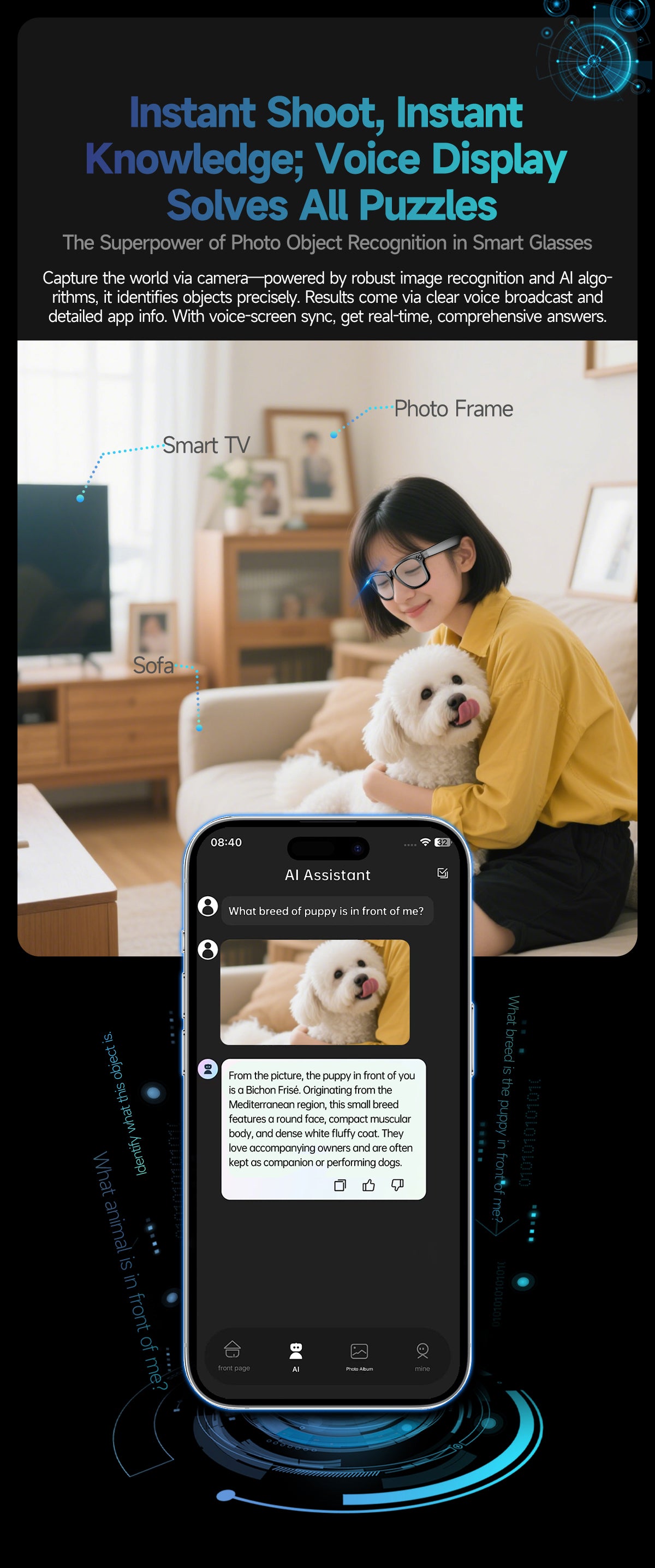 AI Camera Glasses | Shoot, Call & Play Music via Bluetooth