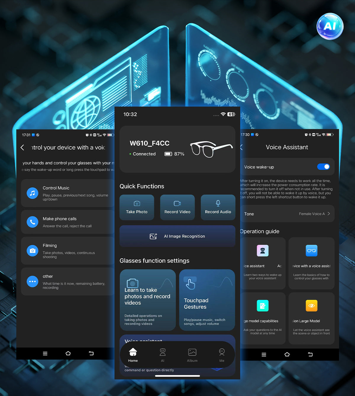 AI Camera Glasses | Shoot, Call & Play Music via Bluetooth