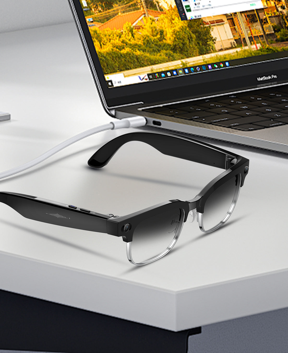 AI Smart Glasses, HD Photo & Video Recording, Bluetooth Headset for Calls & Music, Wireless Connected Eyeglasses