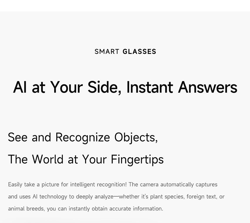 AI Audio & Video Glasses | First-Person Vlog Recording, Clear Stereo Sound, AI Transcription & All-Day Wearable