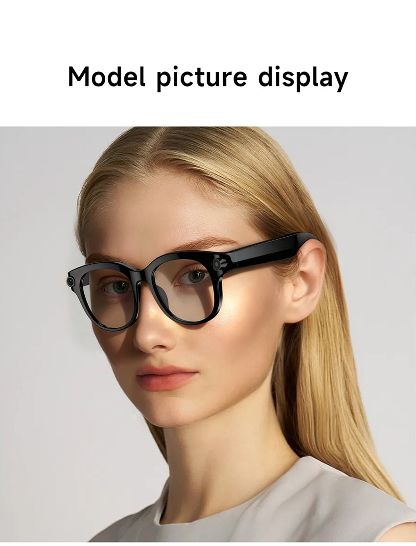 AI Audio & Video Glasses | First-Person Vlog Recording, Clear Stereo Sound, AI Transcription & All-Day Wearable