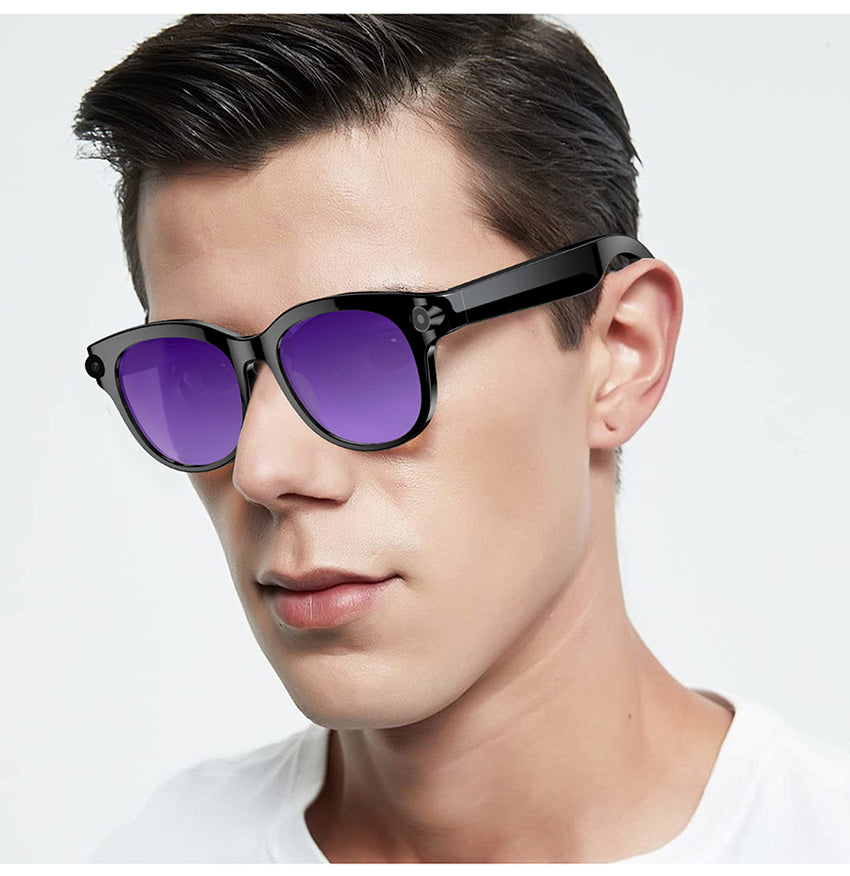 AI Audio & Video Glasses | First-Person Vlog Recording, Clear Stereo Sound, AI Transcription & All-Day Wearable