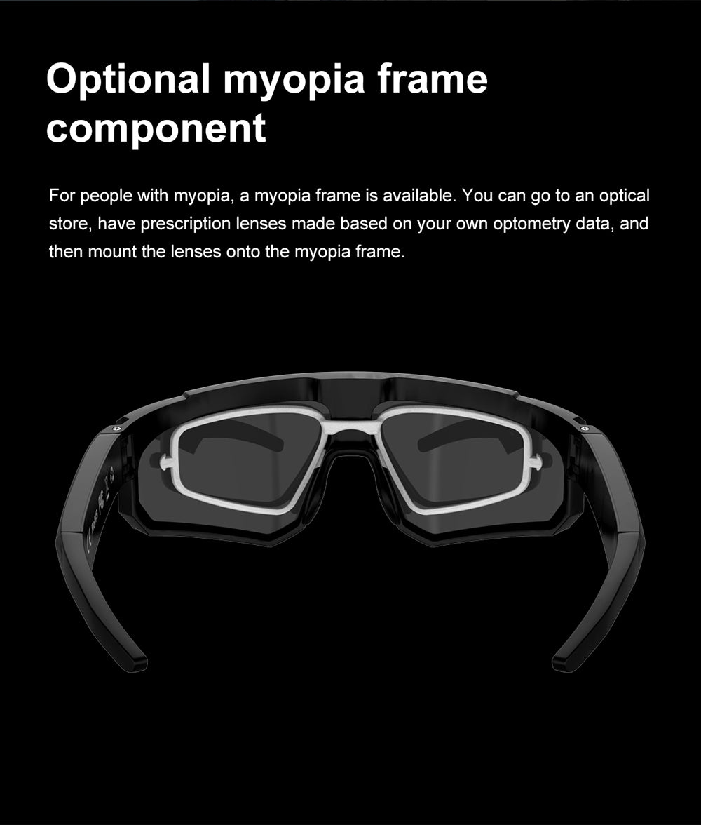 AI Sports Recording Smart Glasses | 8MP First-Person Camera EIS Anti-Shake Cycling Sunglasses with AI Voice Assistant, Bluetooth Call & Wi-Fi Transfer