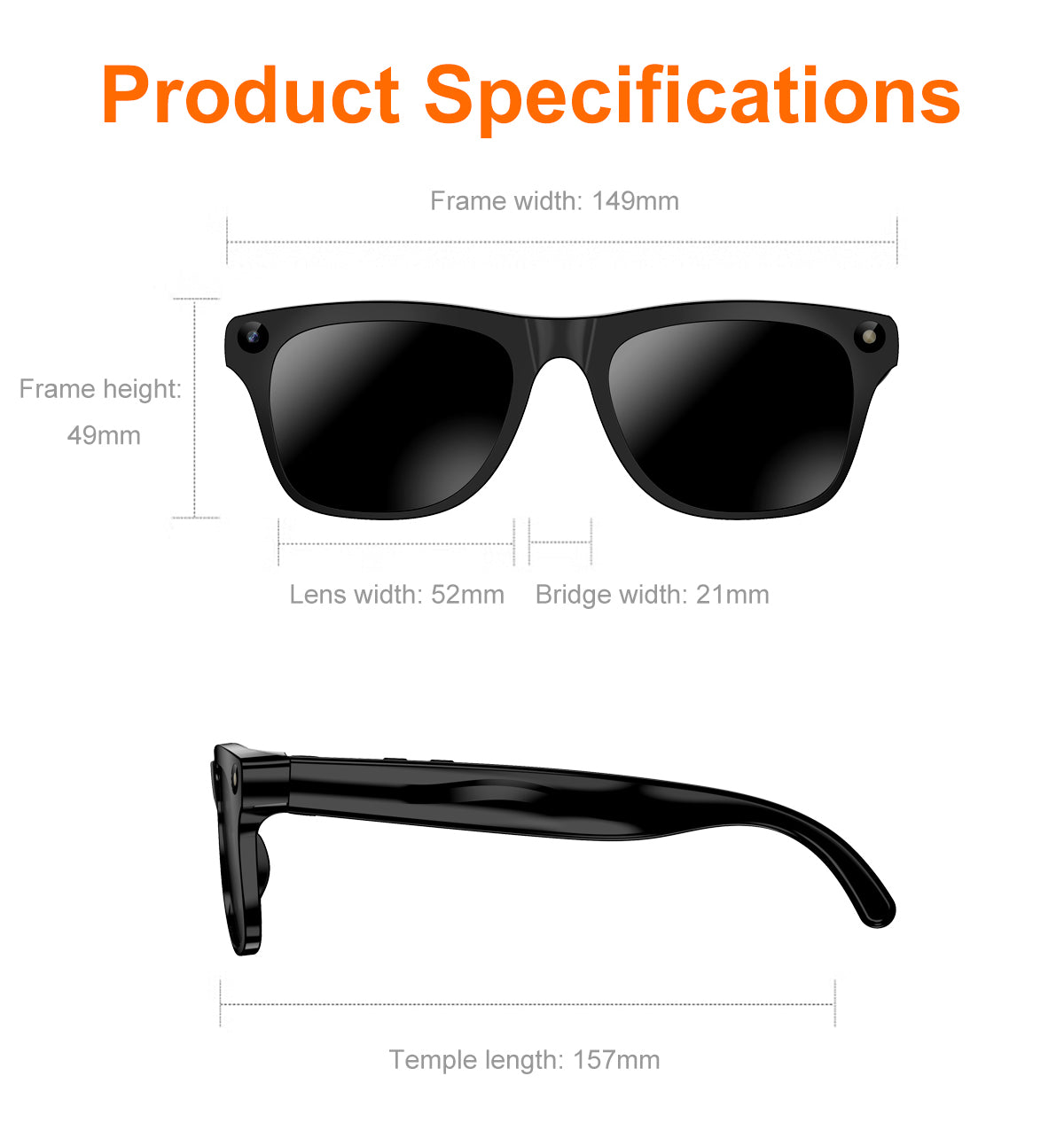 Fashion AI Smart Recording Sunglasses, 40g Ultra Light 8MP 1080P Anti-Shake Camera Glasses with Bluetooth Call, Real-Time Translation & AI Voice Assistant