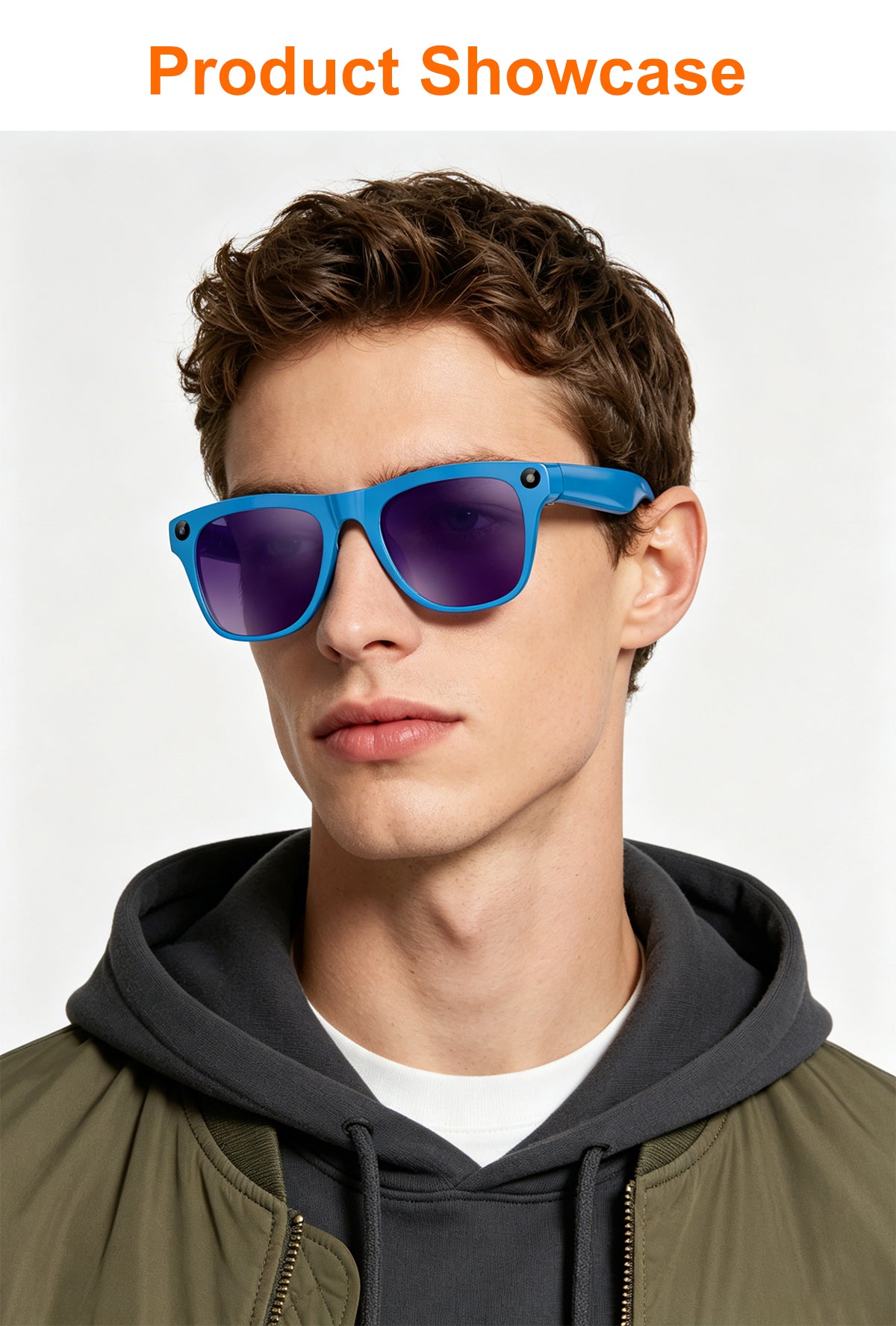 Fashion AI Smart Recording Sunglasses, 40g Ultra Light 8MP 1080P Anti-Shake Camera Glasses with Bluetooth Call, Real-Time Translation & AI Voice Assistant