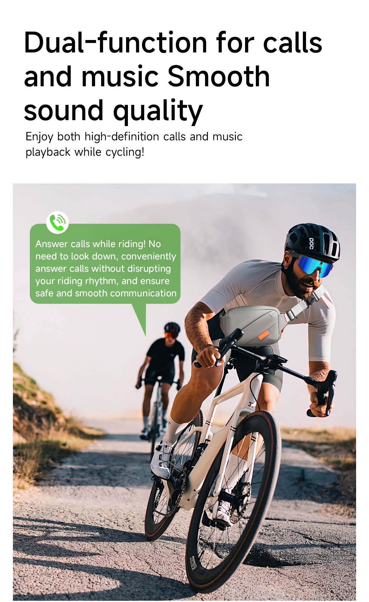 Sports Smart Glasses for Riding | Built-in Camera & AI Audio Recorder, Anti-Vibration, Open-Ear Headphones